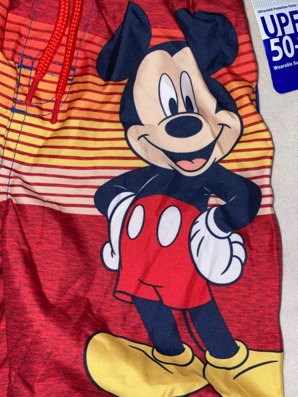 Disney‎ Mickey Mouse Red Yellow Gradient Boys Swim Trunks